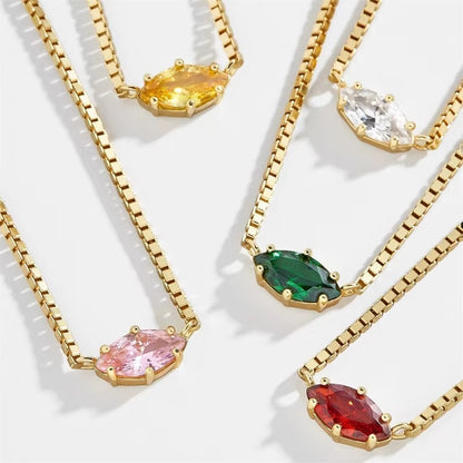 Colorful 12 Birthstone Pendant Necklaces