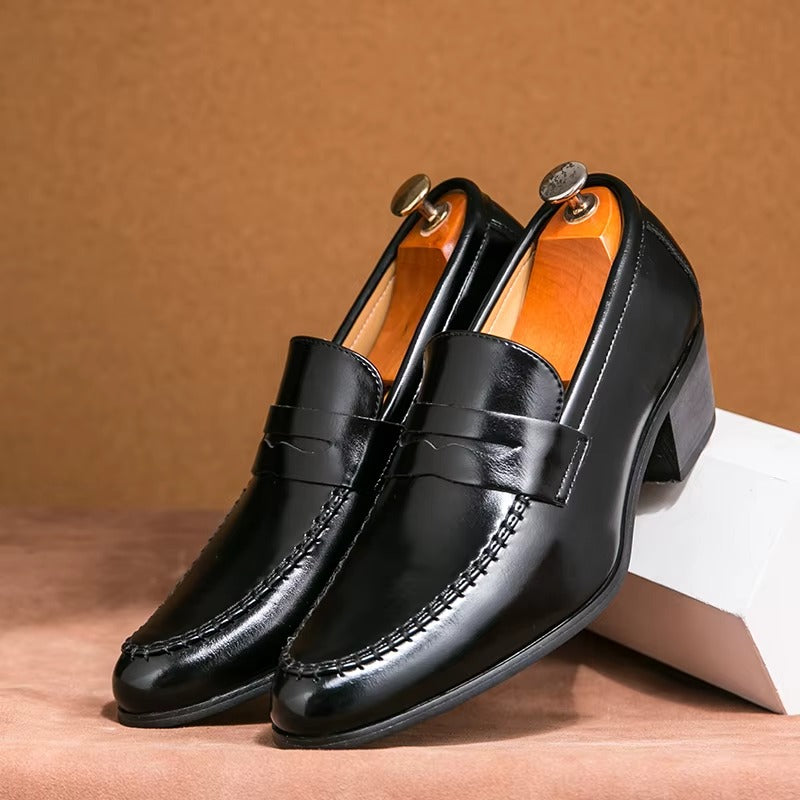 Classic Thick High Heels British Business Social Shoes
