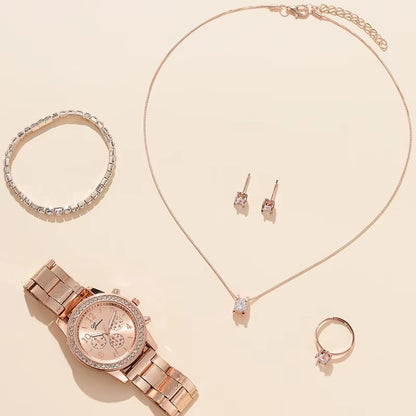 Rose Gold Luxury Rhinestone Watches