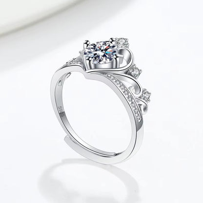 925 Sterling Silver Adjustable Crown Ring for Women