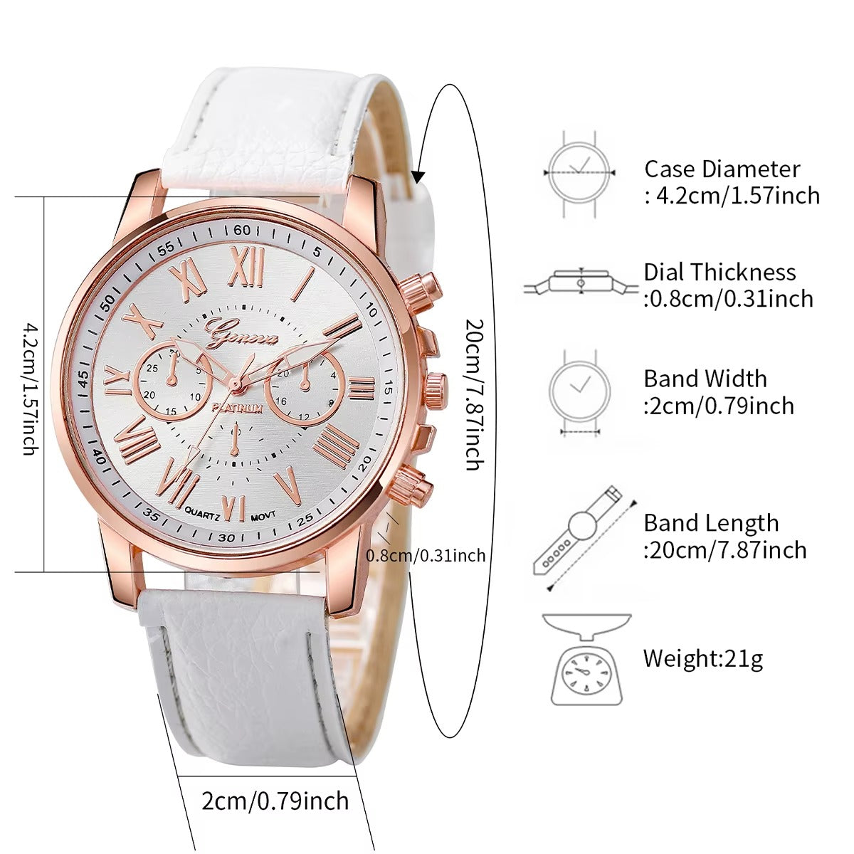 6PCS/Set Geneva Women Watches