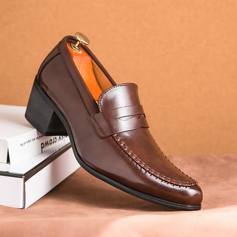 Classic Thick High Heels British Business Social Shoes