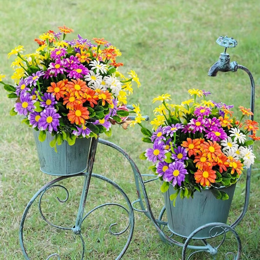 8 Bundles Outdoor Daisies Plastic Flowers