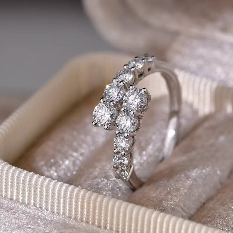 BXINY All Moissanite Open Ring 925