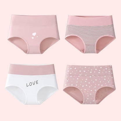 4Pcs Women's Panties High Waist