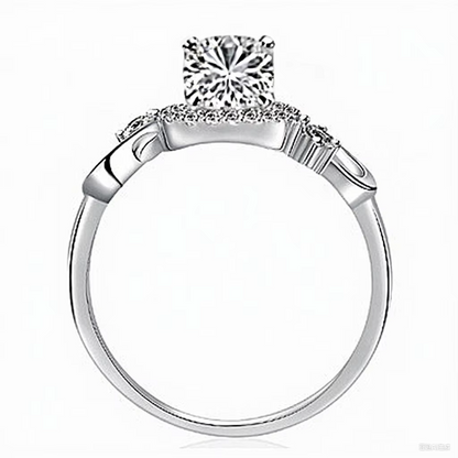 925 Sterling Silver Adjustable Flower Leaf Ring for Women