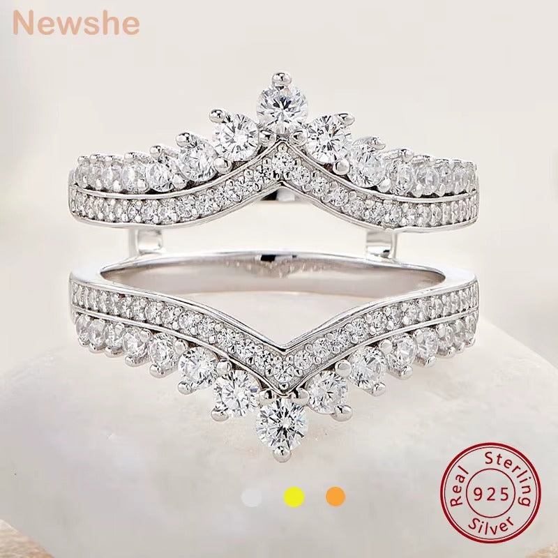 Silver Adjustable Enhancer Wedding Rings for Engagement