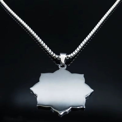 Mandala Flower of Life Stainless Steel Datura Stramonium Necklace