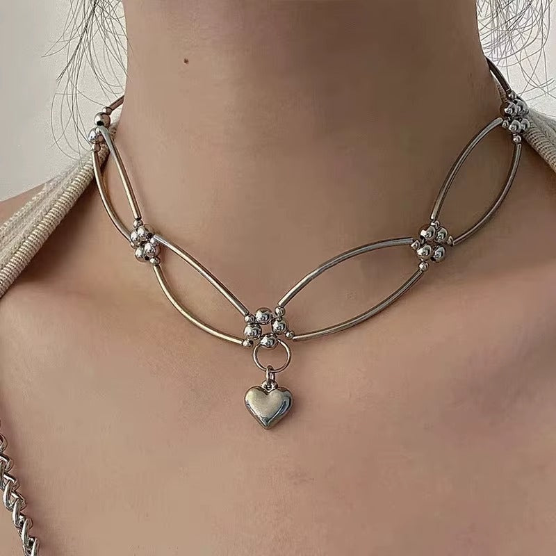 Vintage Metal Heart Pendant Necklace