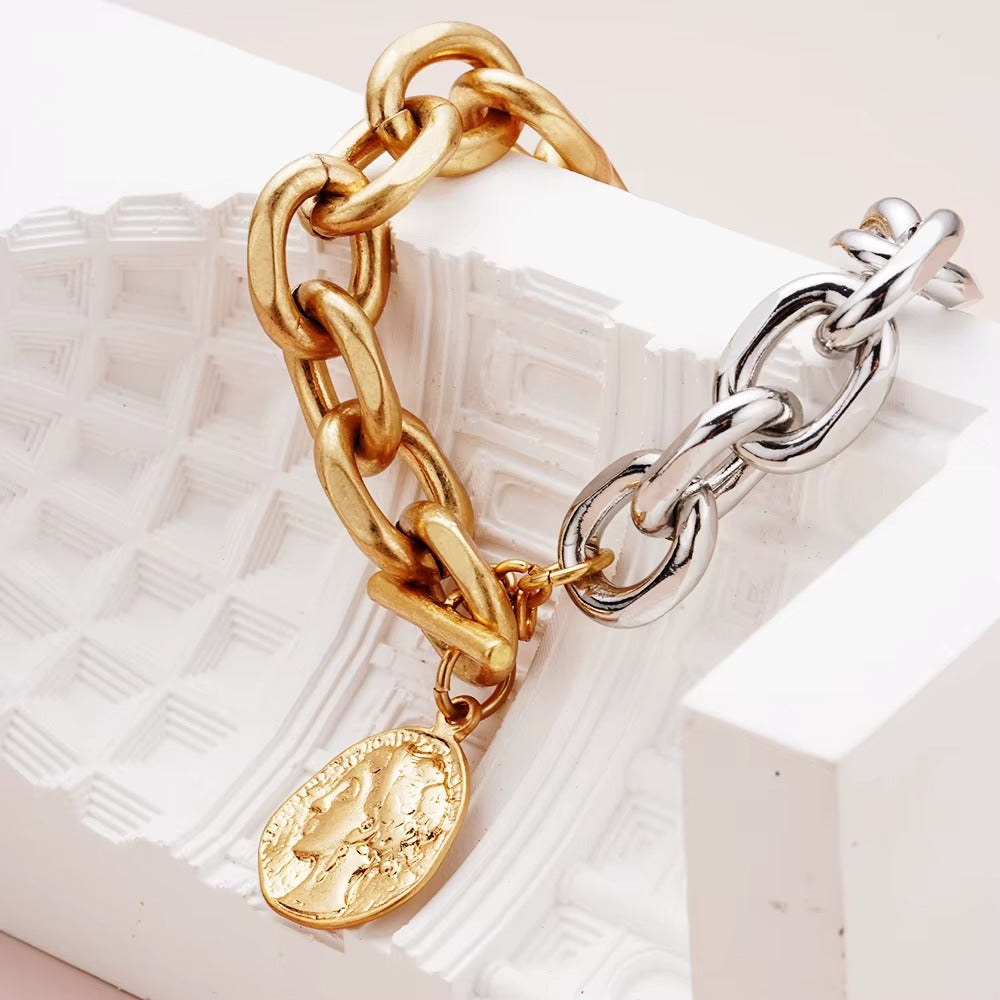 Old Coin Stainless Steel Bracelet