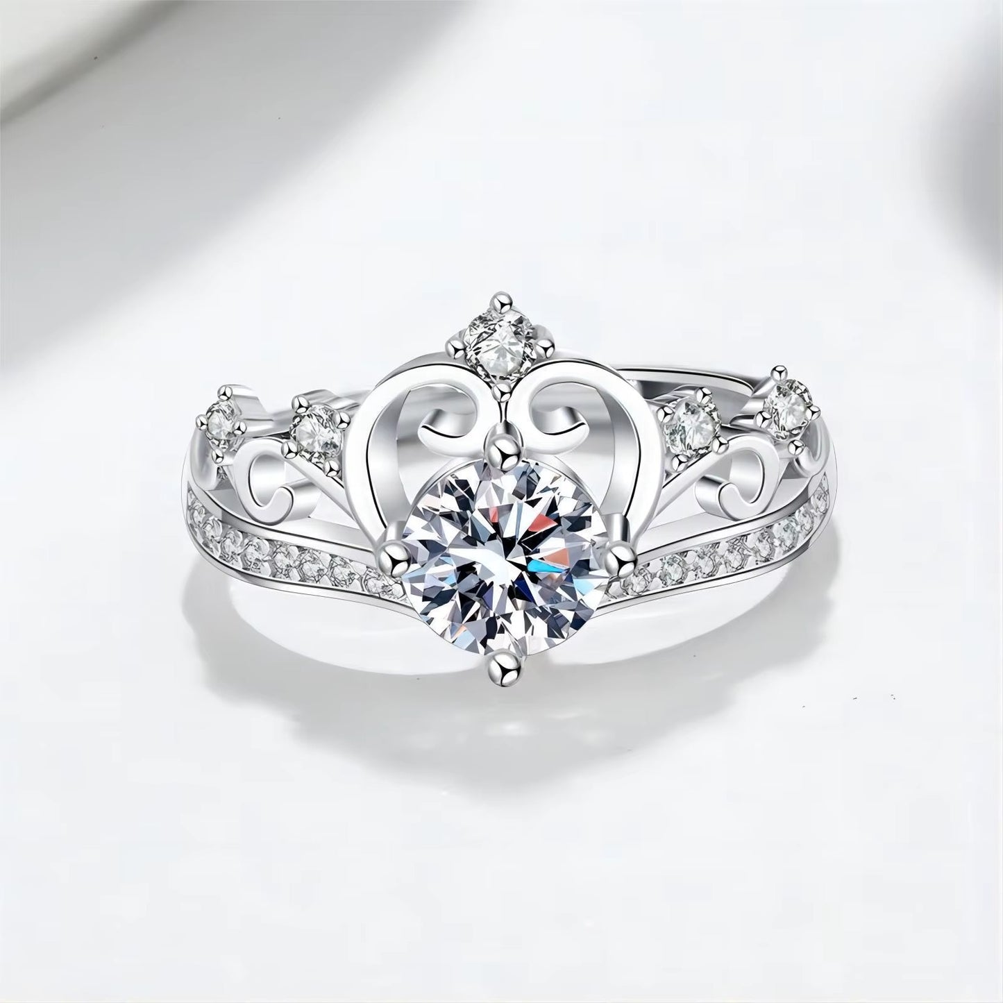 925 Sterling Silver Adjustable Crown Ring for Women