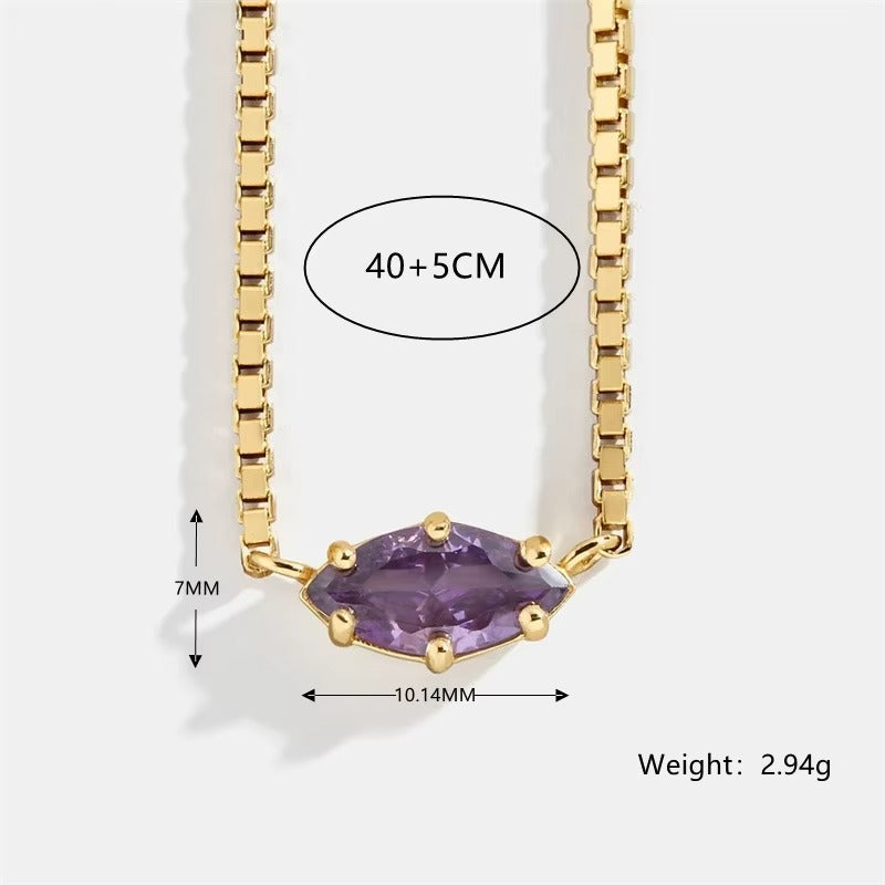 Colorful 12 Birthstone Pendant Necklaces