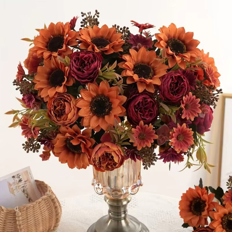 Simulated Flowers Autumn Sunflowers
