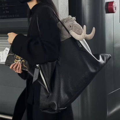 Special Geometric Layered Commuter Briefcase Retro Tote