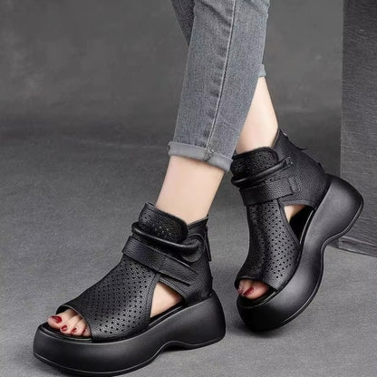 Summer Hook & Loop Retro Comfortable Women Sandals