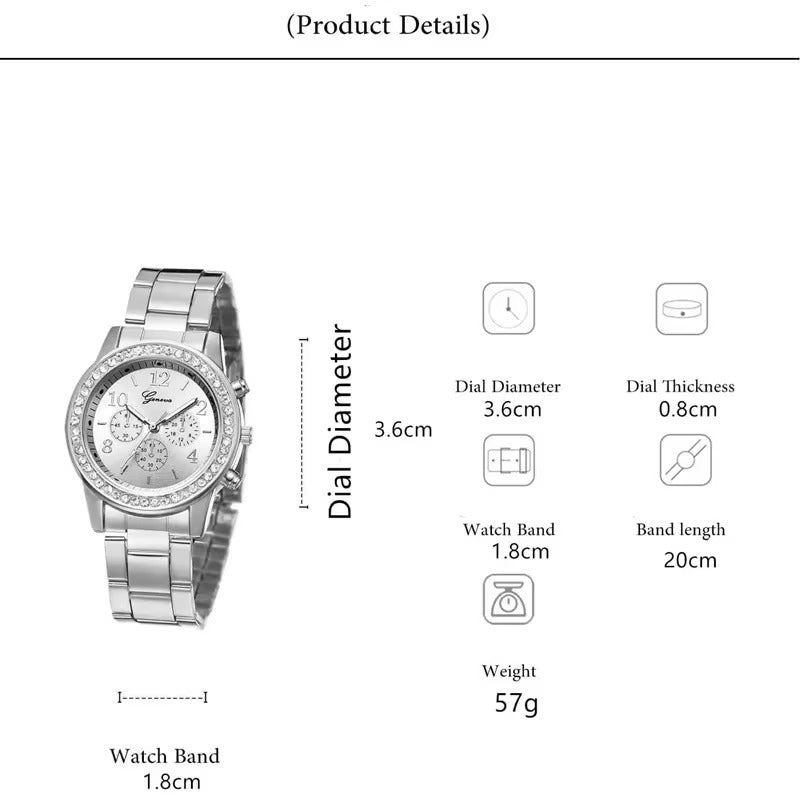 Rose Gold Luxury Rhinestone Watches