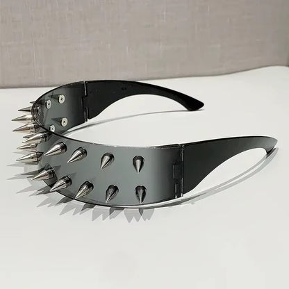 Cyberpunk Demon Eyewear Metal Rivet Party Sunglasses