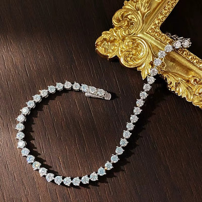 KNOBSPIN 3 Claw Moissanite Tennis Bracelet