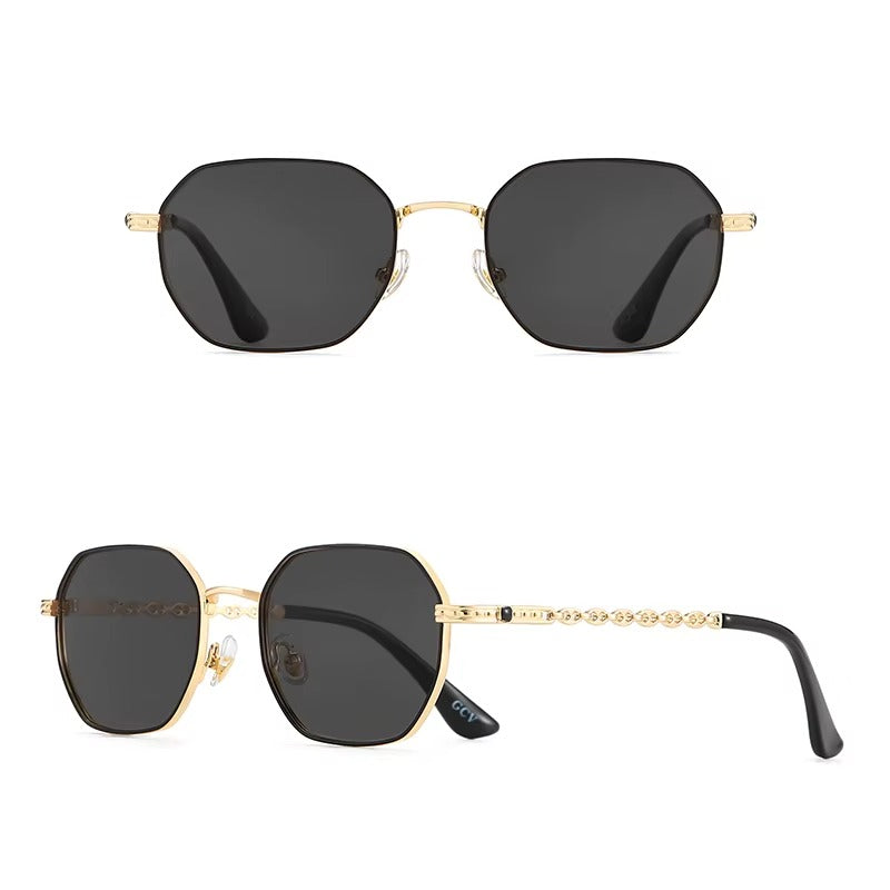 GCV brand classic retro women's rectangular square metal frame glasses