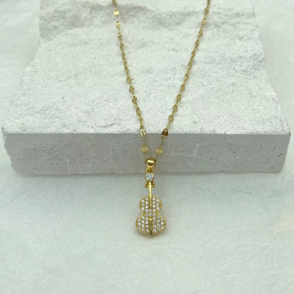 Violin Pendant Necklace