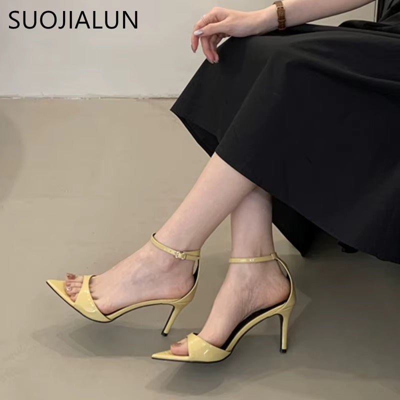 Pointed Toe Ankle Strap Ladies Elegant Gladiator Shoes