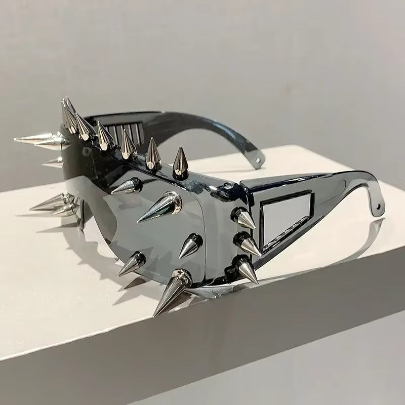 Cyberpunk Demon Eyewear Metal Rivet Party Sunglasses