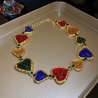 Multicolor Rhinestone Choker Necklaces