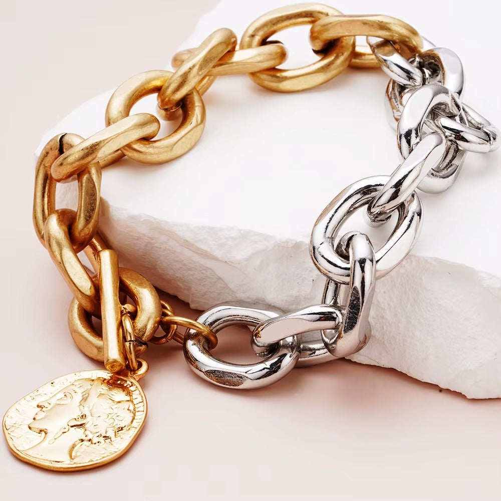 Old Coin Stainless Steel Bracelet