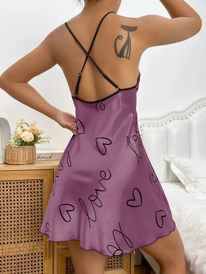 Heart Print Nightdress