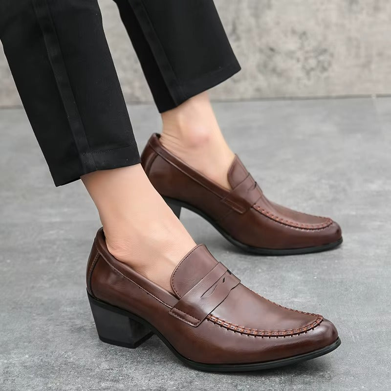 Classic Thick High Heels British Business Social Shoes