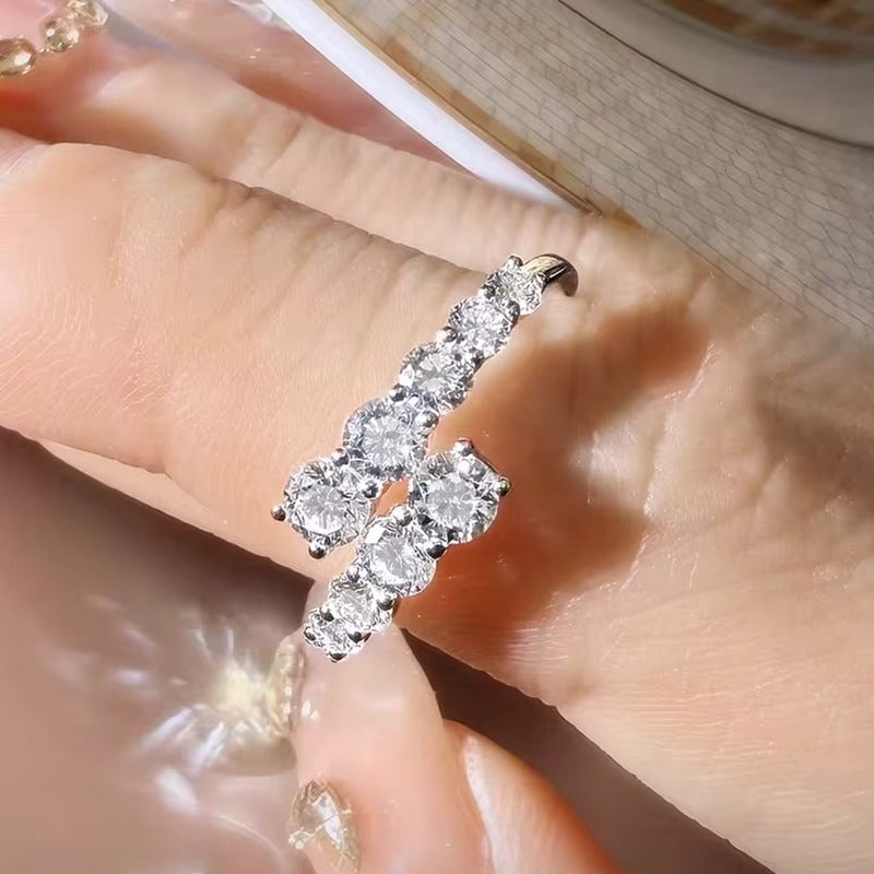 BXINY All Moissanite Open Ring 925