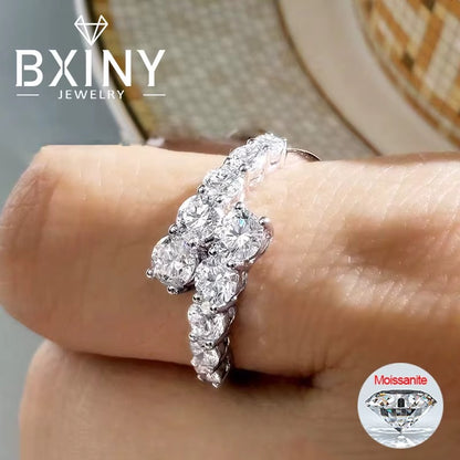 BXINY All Moissanite Open Ring 925