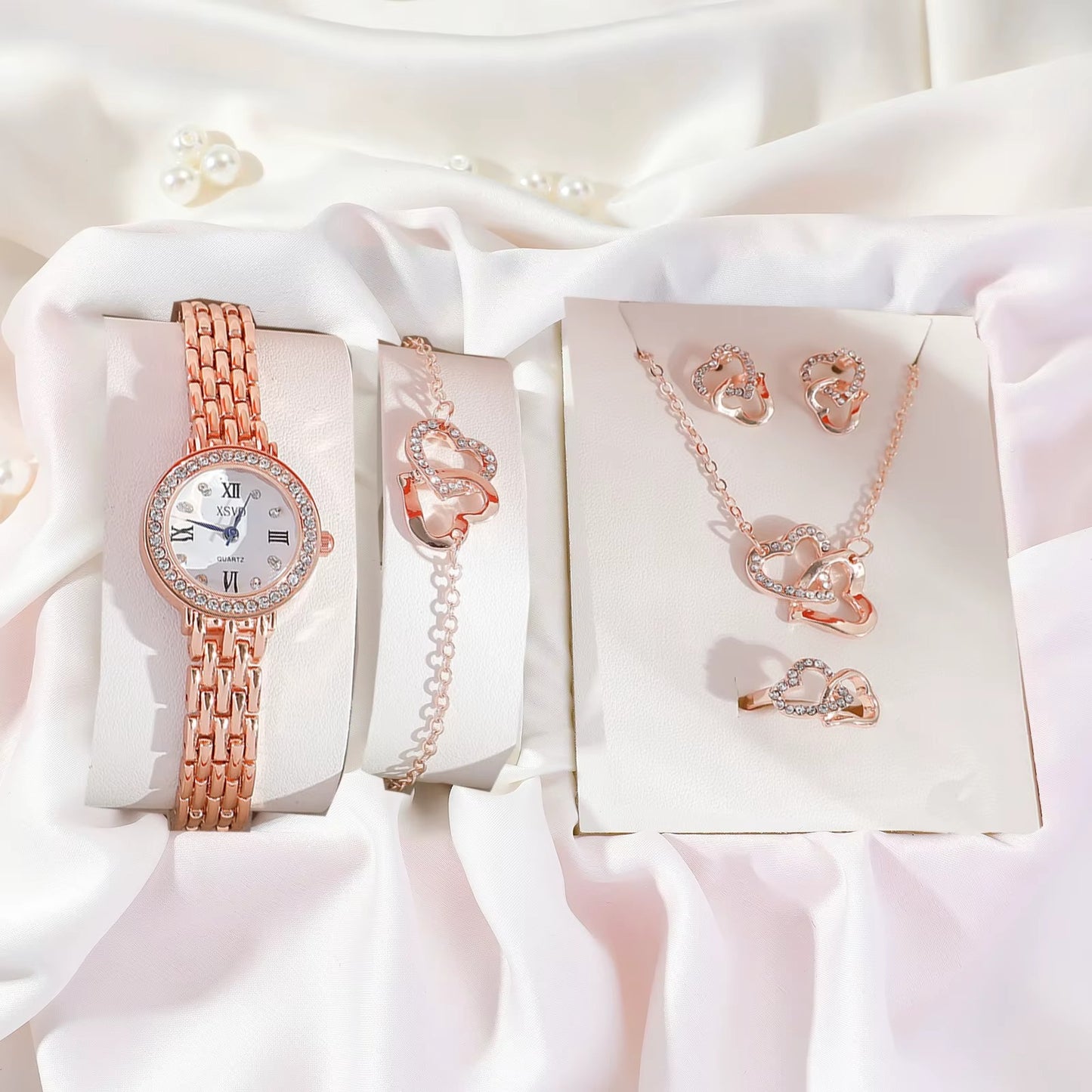 5pcs/set Fashionable and Elegant Diamond-encrusted