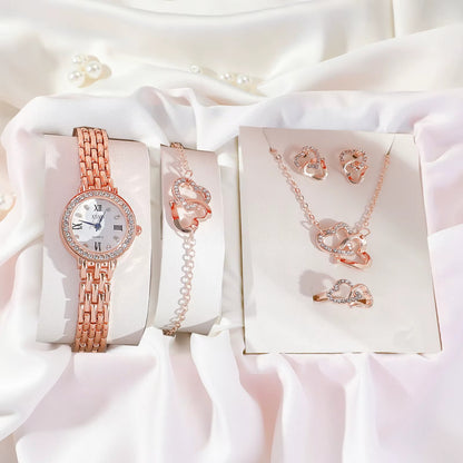 5pcs/set Fashionable and Elegant Diamond-encrusted