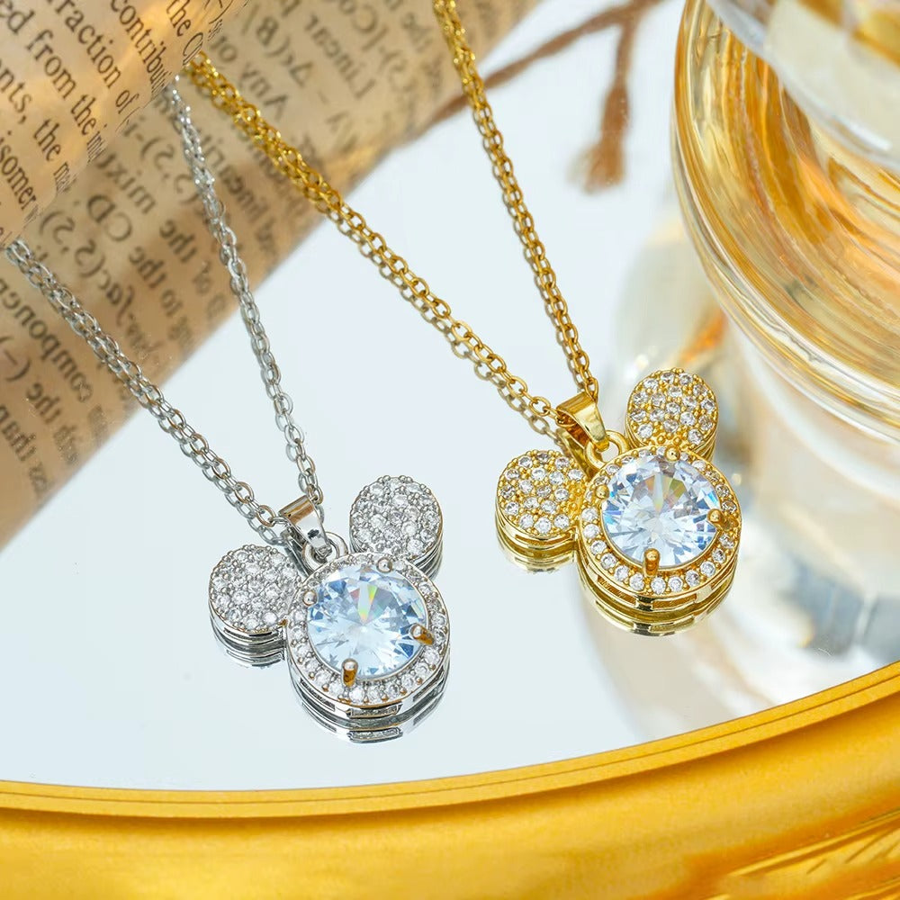 Fashion Cute Cartoon Disney Mickey Minnie Pendants Necklace