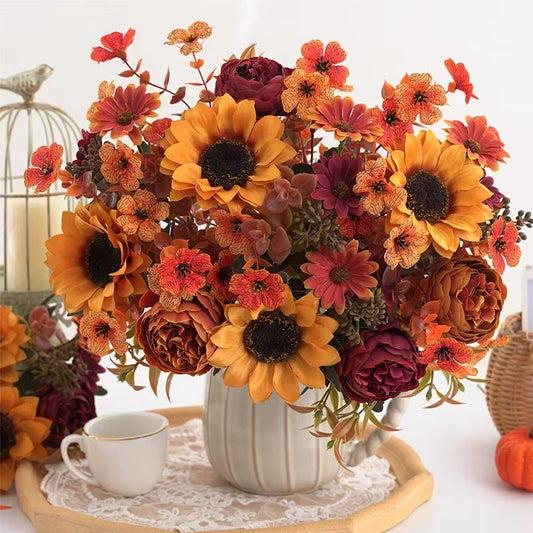 Simulated Flowers Autumn Sunflowers