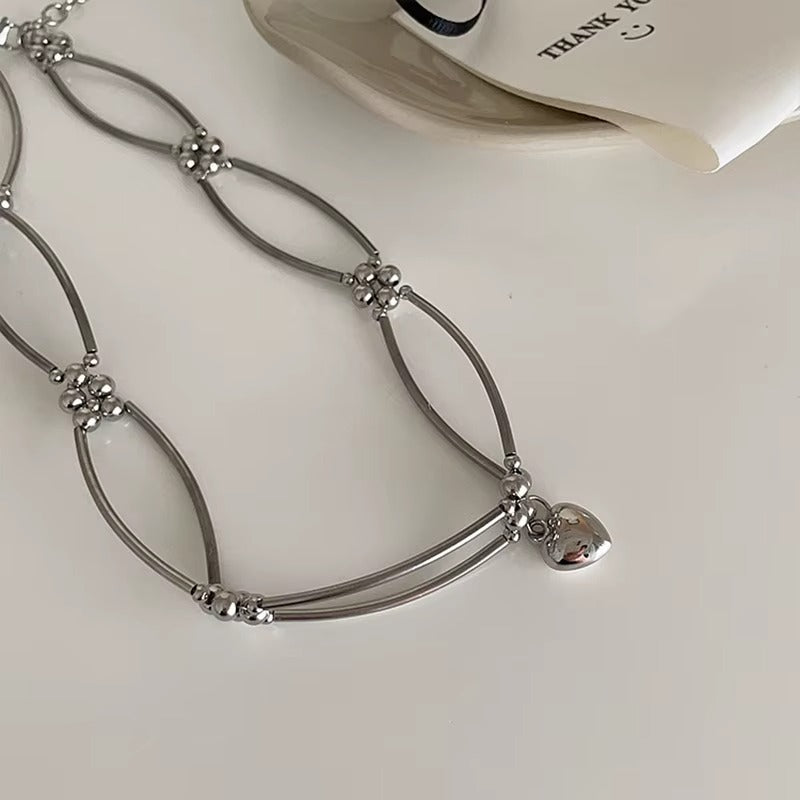 Vintage Metal Heart Pendant Necklace