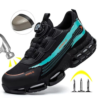 Men's Work Shoes Rotary Buckle Work Sneakers