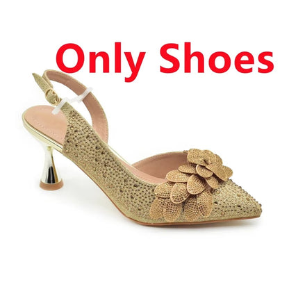 Wedding Party Shoes and Bags Set with Rhinestone