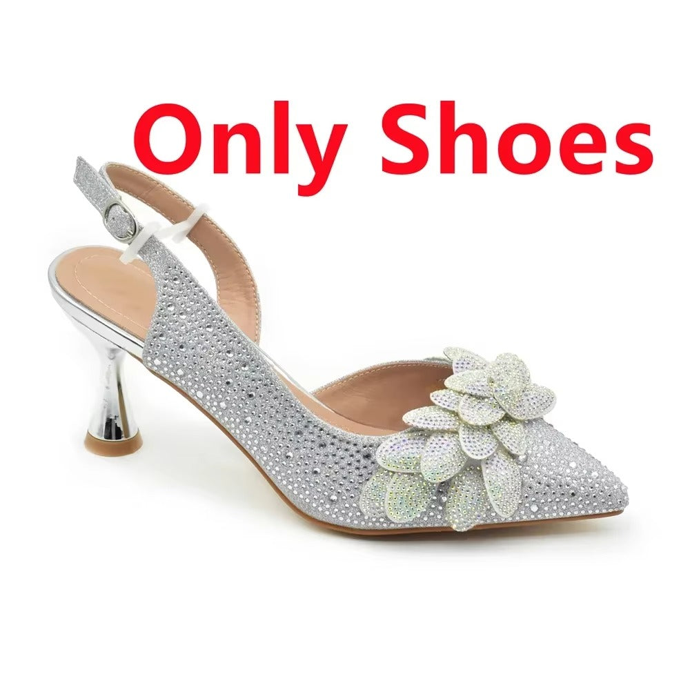 Wedding Party Shoes and Bags Set with Rhinestone